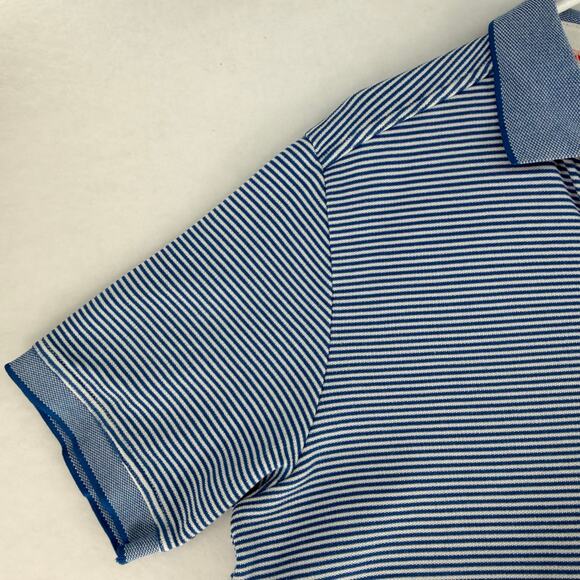 Tommy Bahama Men's Striped Polo Shirt, Blue/White, Size M - Marlin Logo - Picture 7 of 14